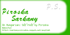 piroska sarkany business card